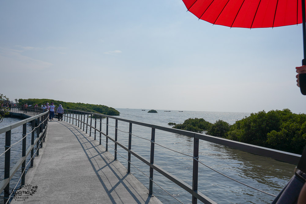 《海空步道》漫步紅樹林步道，漲潮出海道路宛如神隱少女海中電車月台/彰化免費景點 @緹雅瑪 美食旅遊趣