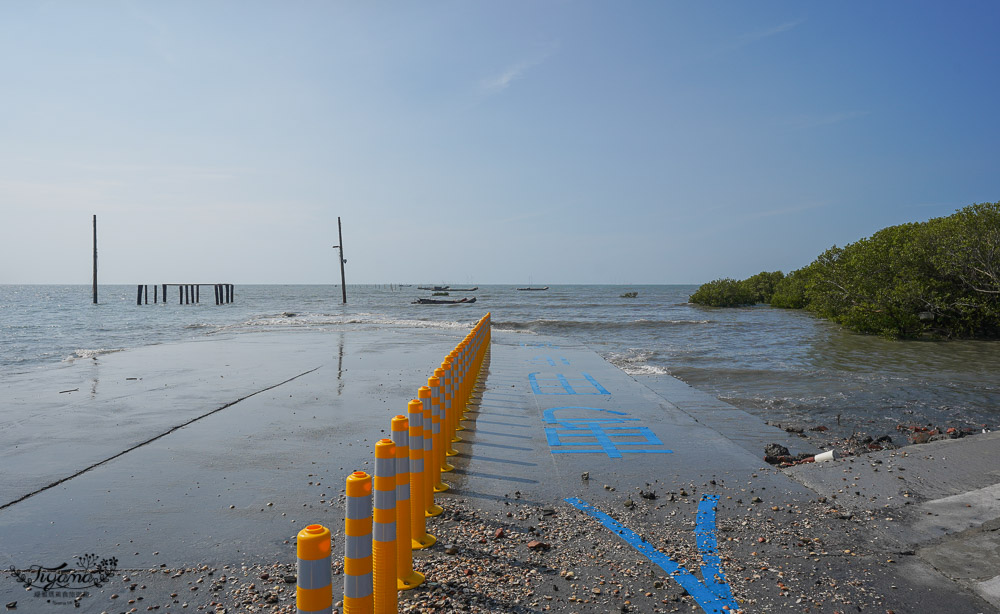 《海空步道》漫步紅樹林步道，漲潮出海道路宛如神隱少女海中電車月台/彰化免費景點 @緹雅瑪 美食旅遊趣