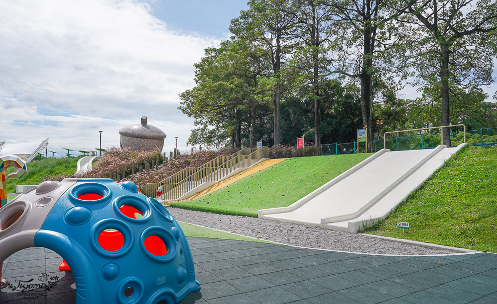 雲林親子公園｜雲林斗六膨鼠森林公園，可愛橡果造型滑梯，進入繽紛膨鼠世界遊玩～ @緹雅瑪 美食旅遊趣