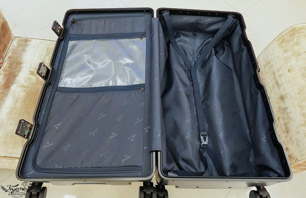 台灣行李箱推薦｜Arowana亞諾納 台灣設計品牌：31吋極致美學運動鋁框行李箱｜29吋前開式/側開式 避震輪河馬行李箱｜走出你的旅行品味 @緹雅瑪 美食旅遊趣