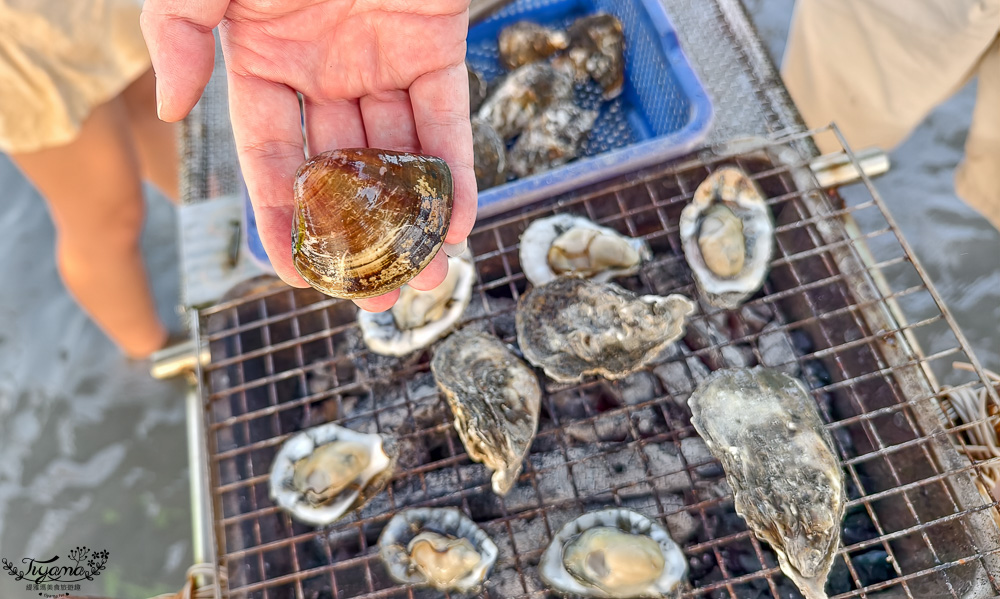 王功挖蛤烤蚵吃到飽！王功丫瑋觀光採蚵車，烤棚大又乾淨，收費大人200．小孩100．幼童免費，最超值的玩水活動 @緹雅瑪 美食旅遊趣