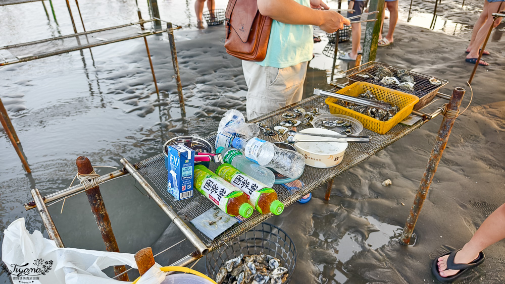 王功挖蛤烤蚵吃到飽！王功丫瑋觀光採蚵車，烤棚大又乾淨，收費大人200．小孩100．幼童免費，最超值的玩水活動 @緹雅瑪 美食旅遊趣