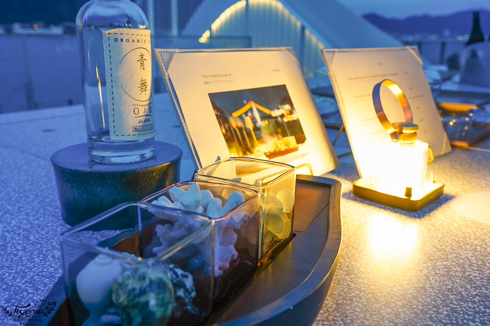 星野集團 RISONARE 下關「海峽夜間酒廊」免費暢飲~粉紅氣泡酒．無酒精粉紅氣泡酒．果汁 @緹雅瑪 美食旅遊趣