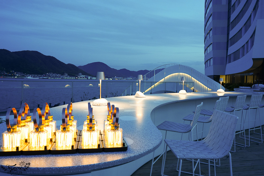 星野集團 RISONARE 下關「海峽夜間酒廊」免費暢飲~粉紅氣泡酒．無酒精粉紅氣泡酒．果汁 @緹雅瑪 美食旅遊趣