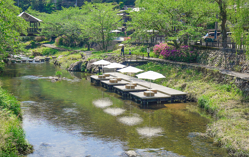 曙光咖啡廳 Akebono Cafe：星野集團 界 長門所屬的”銅鑼燒”露天咖啡店~長門湯本溫泉街必嚐散策美食 @緹雅瑪 美食旅遊趣
